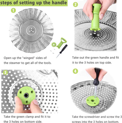 Vegetable Steamer Basket for Cooking Food, Stainless Steel Veggie Steam Basket🍲