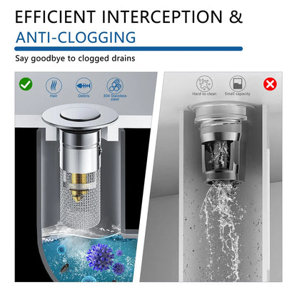 Bathroom Sink Drain Strainer, Pop Up Sink Drain Strain, Bathroom Sink Stopper 🔧✨