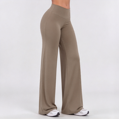 Women’s Light Simple Leopard-Print Wide-Leg Pants - Elastic Waistband, Fluid Drape 🐆