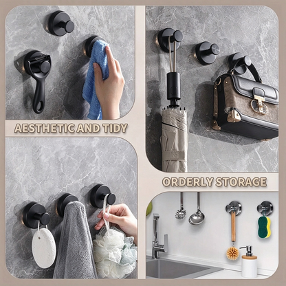 2 Pcs No Drilling Suction Cup Hooks with Replaceable Core, Vacuum Locking Bathroom Wall Hooks 🧲