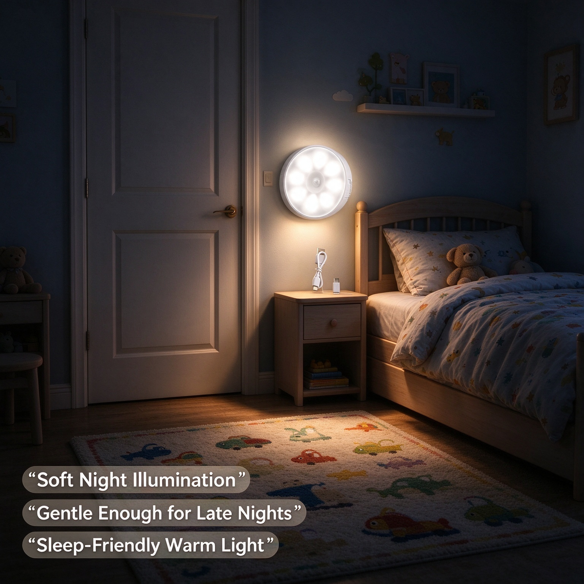 6 Pcs Motion Sensor Light Indoor, Night Light(3000K Warm Yellow 6 Pack) 🌙