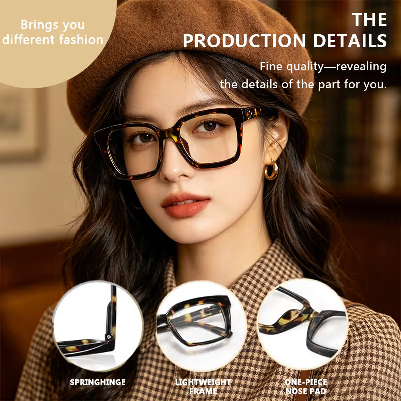 Lightweight Tortoiseshell Square Reading Glasses for Women & Men - Blue Light Blocking👓✨