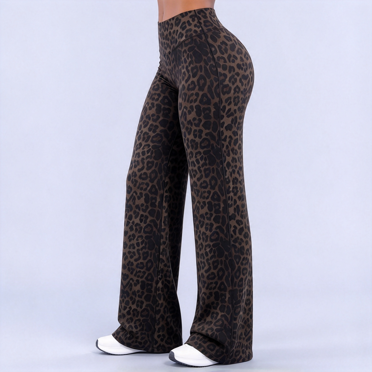 Women’s Light Simple Leopard-Print Wide-Leg Pants - Elastic Waistband, Fluid Drape 🐆