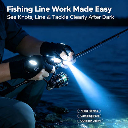 One Pair LED Finger Flashlight Gloves, Hands-Free LED Light Gloves for Fishing, Camping, Repair🧤