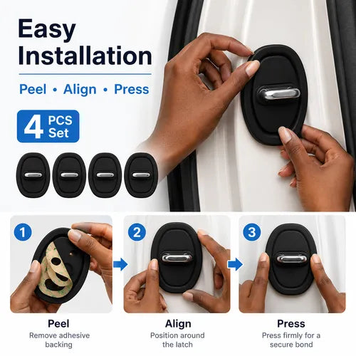 4 Counts Door Latch Lock Cover, Experience seamless installation with our self-adhesive design 🚗