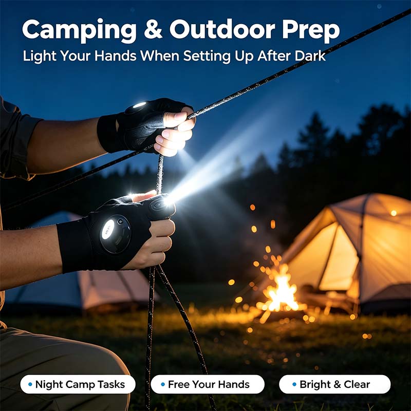 One Pair LED Finger Flashlight Gloves, Hands-Free LED Light Gloves for Fishing, Camping, Repair🧤