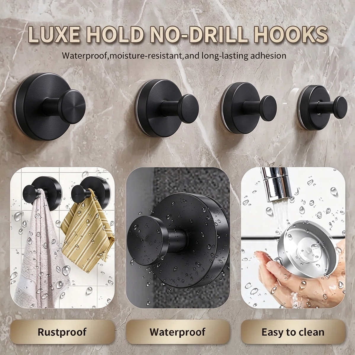 2 Pcs No Drilling Suction Cup Hooks with Replaceable Core, Vacuum Locking Bathroom Wall Hooks 🧲