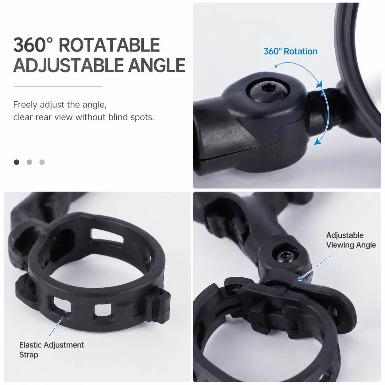2 Counts, Bicycle Handlebar Convex Rearview Mirror, Multi-angle Adjustable Shatter Resistant🚲