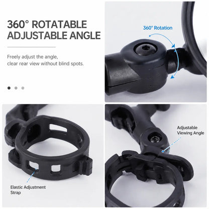2 Counts, Bicycle Handlebar Convex Rearview Mirror, Multi-angle Adjustable Shatter Resistant🚲