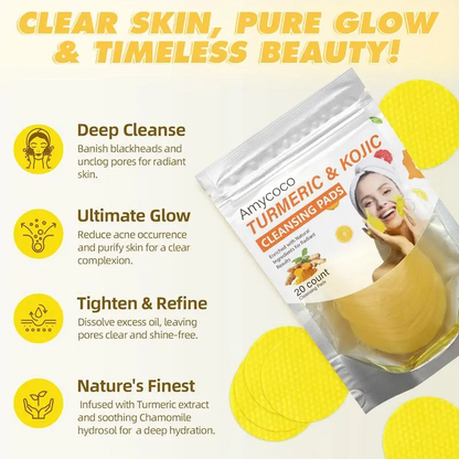 Turmeric & Kojic Acid Cleansing Pads - 20pcs NormalSkin Gentle Facial Cleanser Pads 🧖‍♀️