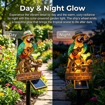 🌴 "Tropical State of Mind" Solar-Powered Parrot Light-All-Day Vacation Vibe 🌅