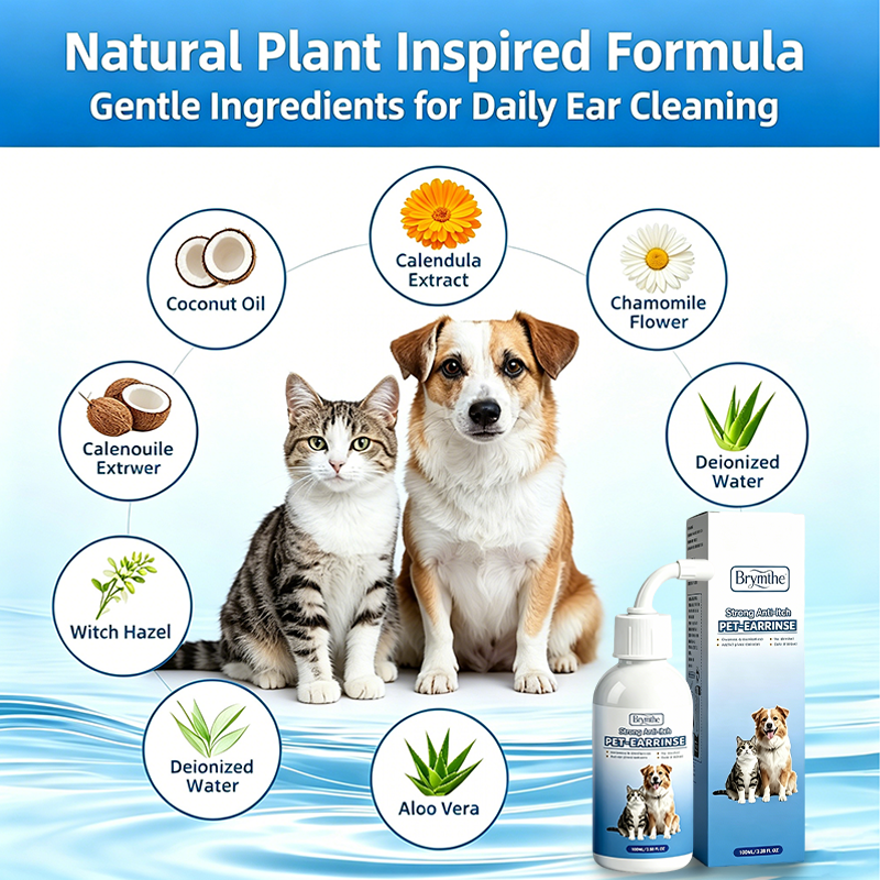 Gentle Pet Ear Wash | Odor-Free Cleaning for Dogs & Cats🐾