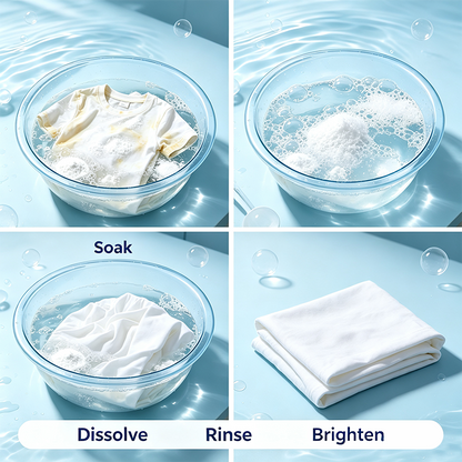 Clothes Whitening Stain Remover Powder, No Scrub Required For Yellow Stains🫧