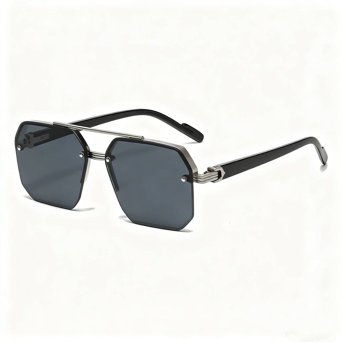 Unisex Retro Square Sunglasses - 1 Pair Polycarbonate Semi-Rimless Double Beam🕶️