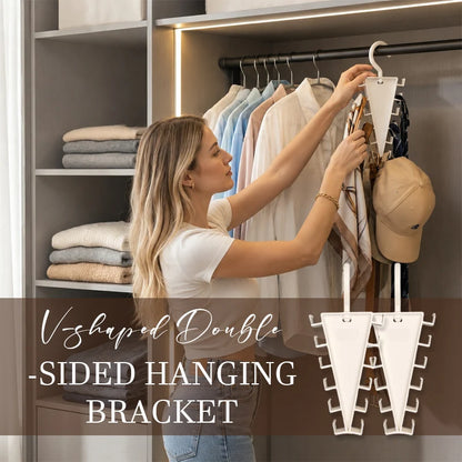 V Shaped Double-Sided Closet Organizer Hanger, 360° Rotatable Space Saving Clothes Hanger Organizer👗