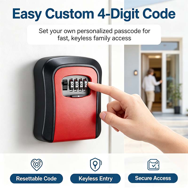 Wall Mount Key Lock Box - 4 Digit Combination Lockbox for Keys Safe Security🔑