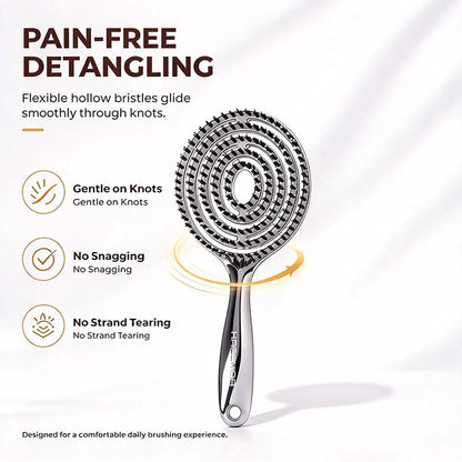 Anti-Static Hollow Round Bristle Brush - Massaging Design💇‍♀️✨