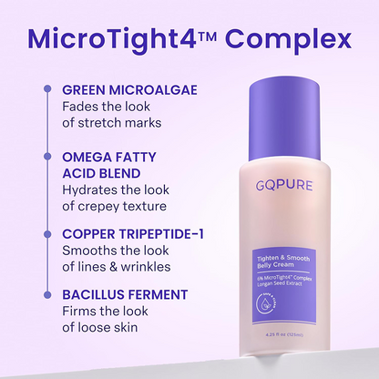 Tighten & Smooth Belly Cream, MicroTight4 Complex Body Firming Lotion for Loose Skin💜