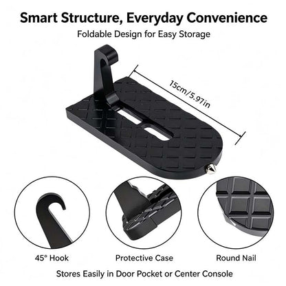 Car Door Step with Safety Hammer, Automotive Compact Anti-Slip Roof Latch Hook Ladder 🚙