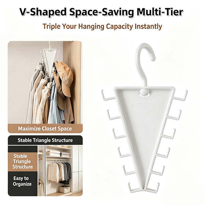 V Shaped Double-Sided Closet Organizer Hanger, 360° Rotatable Space Saving Clothes Hanger Organizer👗