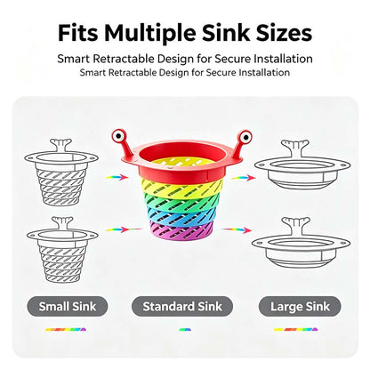 3PCS Rainbow Expandable Sink Strainer Basket, Rotatable Retractable Kitchen Sink Drain Filter🌈💧