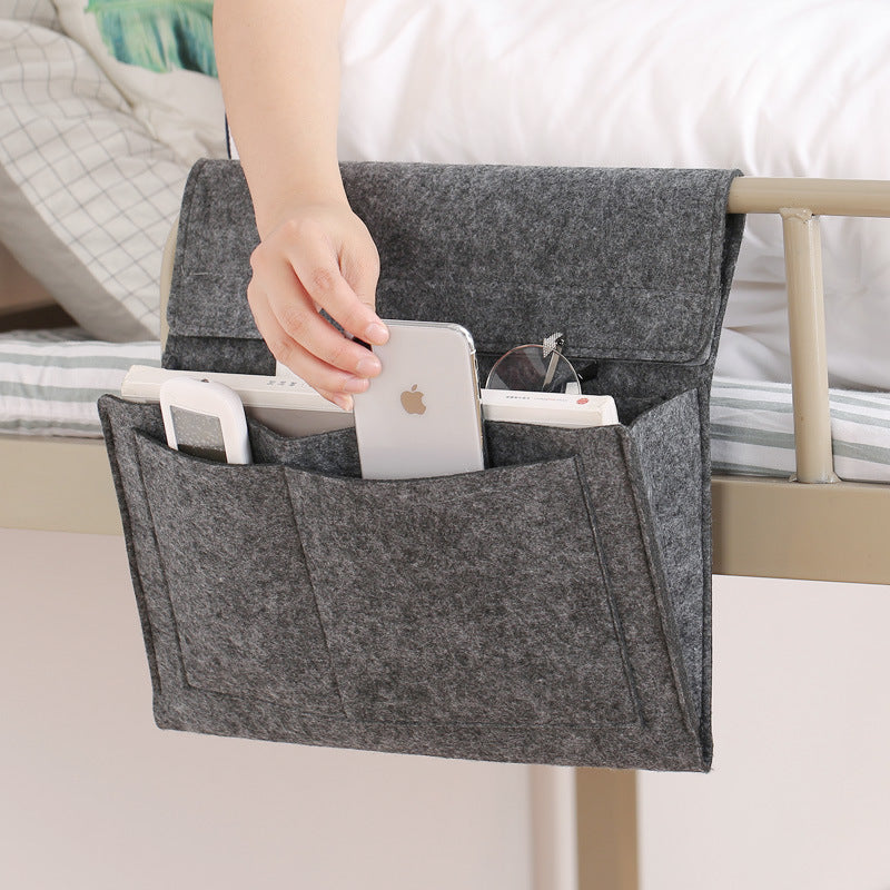 Bedside Caddy, 5 Pockets Felt Bedside Storage Organizer, Hanging Storage Organizer 🛏️