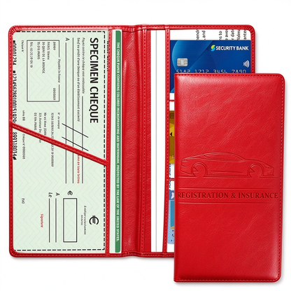 Car Registration & Insurance Card Holder, Magnetic Closure Vehicle Organizer 💳