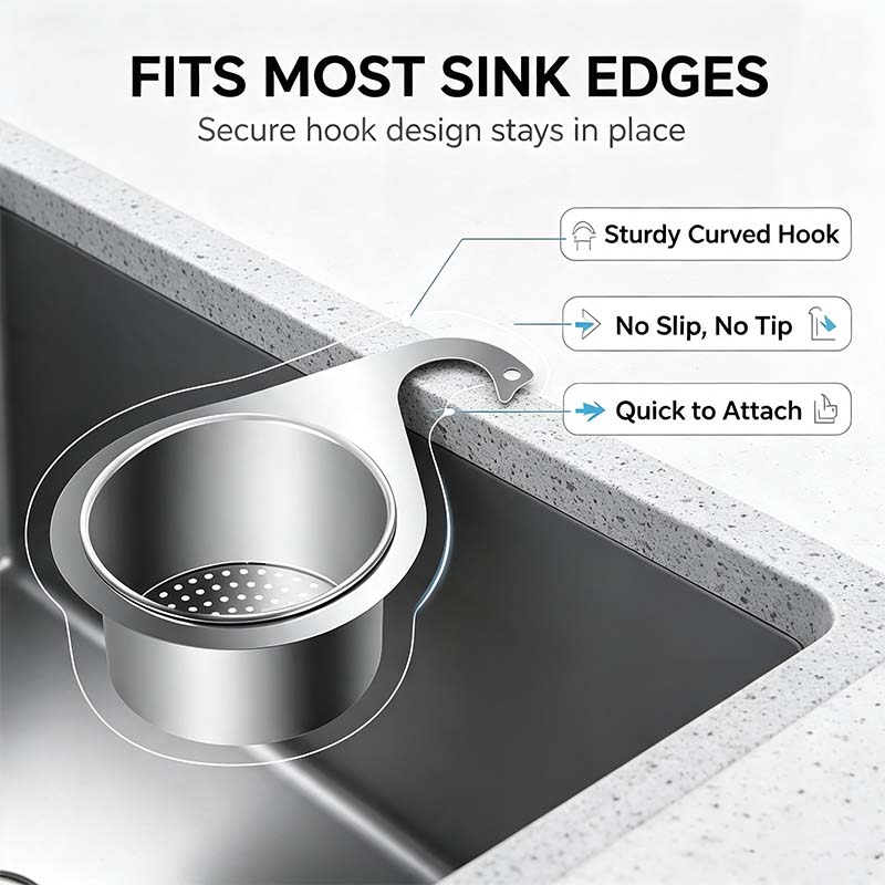 Swan sink basket hook fits most sink edges