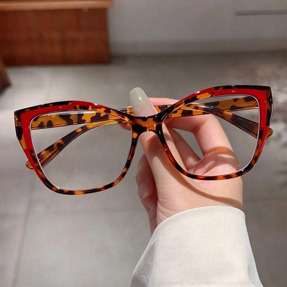 Women's Elegant Cat-Eye Metal Frame Reading Glasses - Plain Color-Blocked 👓