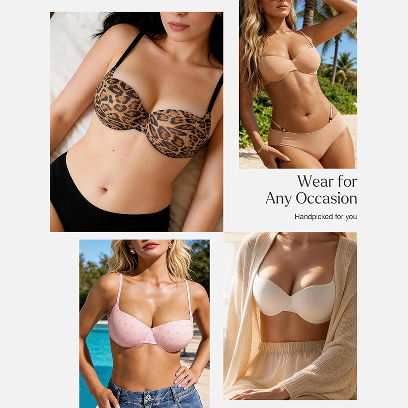 Women's T-Shirt Bra Add 2 Cups Lift Seamless Push Up Padded Underwire Comfort Everyday Bra🌸