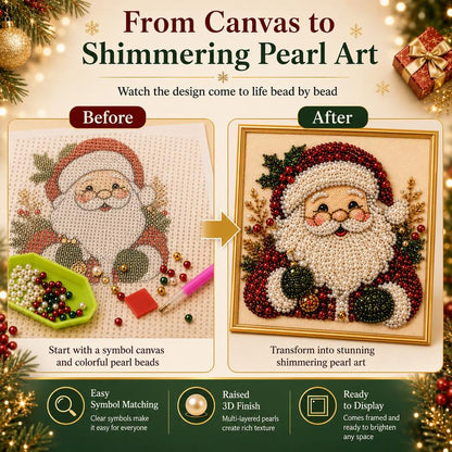 Frameless 3D Beaded Christmas Pearl Diamond Painting🌲