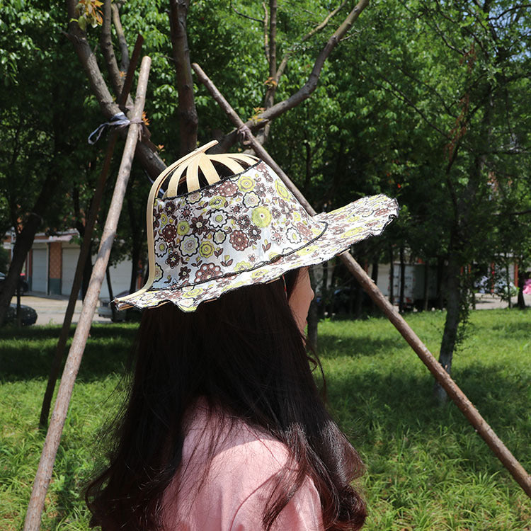 Fan Hat Bamboo Foldable Hand Fan for Sun Hat Women🌞