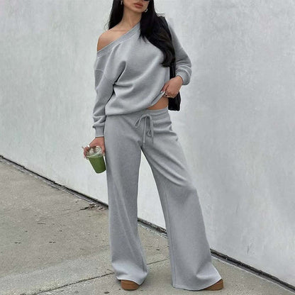 Women's Long Sleeve Jumper & Pants, 2 Piece Outfit Set, Fall Basic Sweatsuit Outfits, Clothes 🧥👖