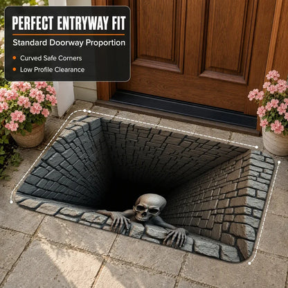 Halloween Decorations, Halloween Door Mat, Illusion Rug 3D Visual Hole Design Rug Spooky 👻