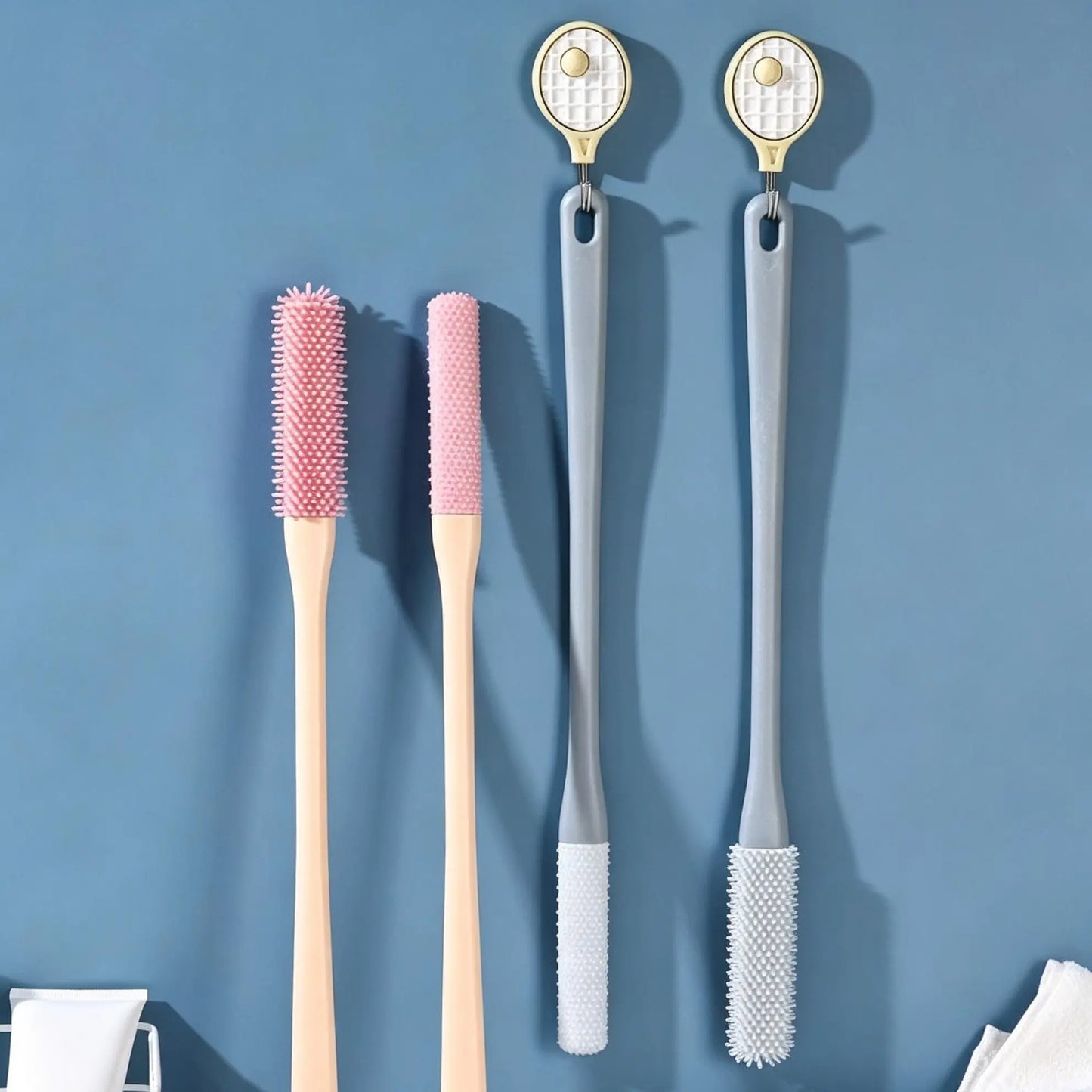 Long-Handle Silicone Soft Pedicure Tool, Shower Foot Cleaning Brush 🚿🦶