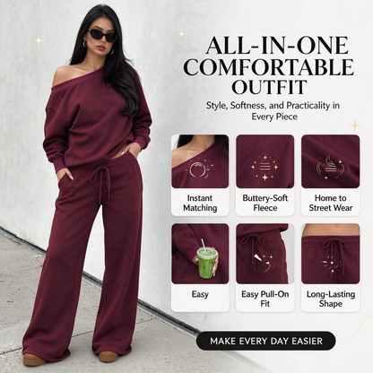 Women's Long Sleeve Jumper & Pants, 2 Piece Outfit Set, Fall Basic Sweatsuit Outfits, Clothes 🧥👖