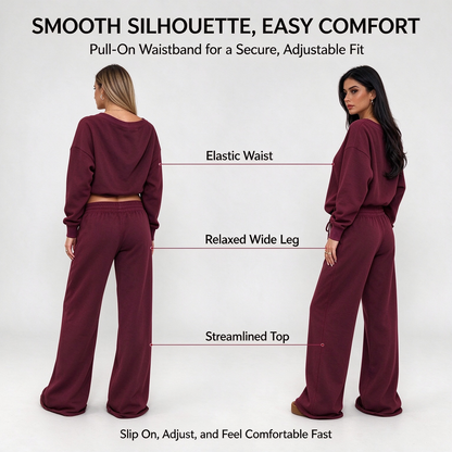 Women's Long Sleeve Jumper & Pants, 2 Piece Outfit Set, Fall Basic Sweatsuit Outfits, Clothes 🧥👖