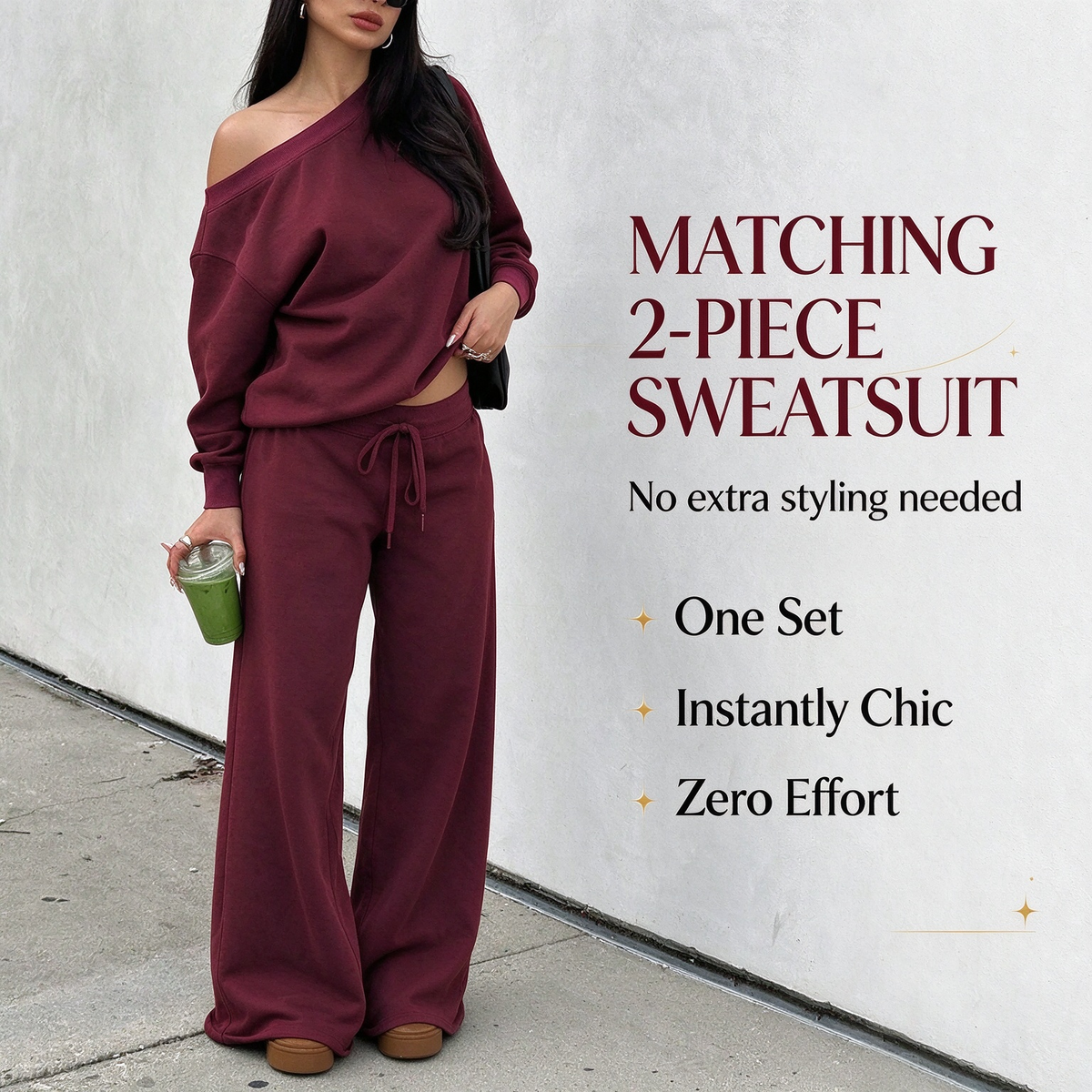 Women's Long Sleeve Jumper & Pants, 2 Piece Outfit Set, Fall Basic Sweatsuit Outfits, Clothes 🧥👖