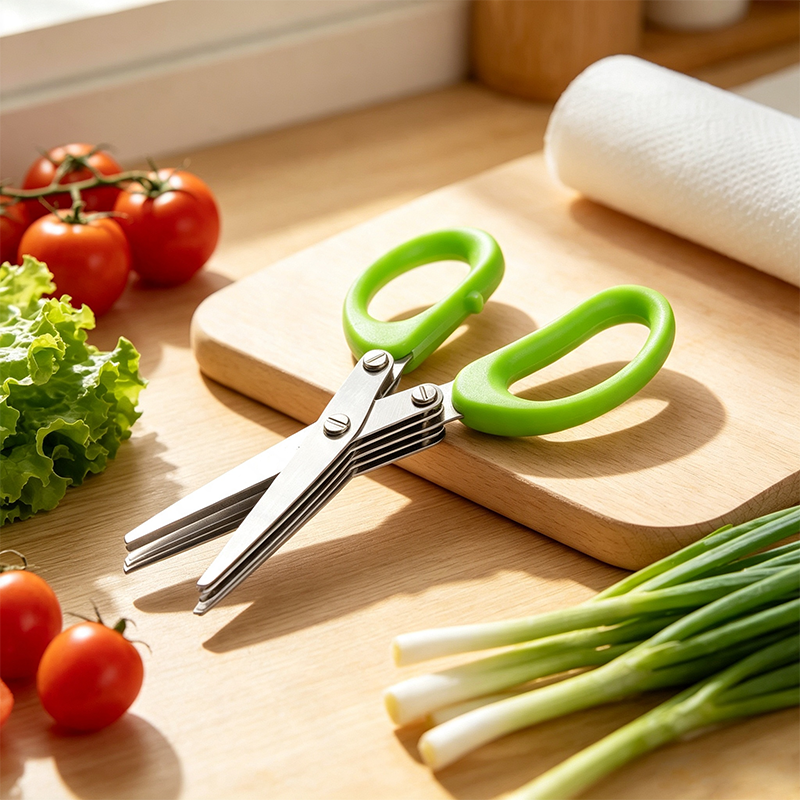 Stainless Steel 5 Blades Scallion Cutter Scissors✂️