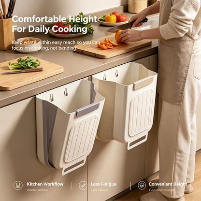 Foldable Hanging Trash  | 2026 New Hanging Bin for Kitchen Cabinet Doors🗑️