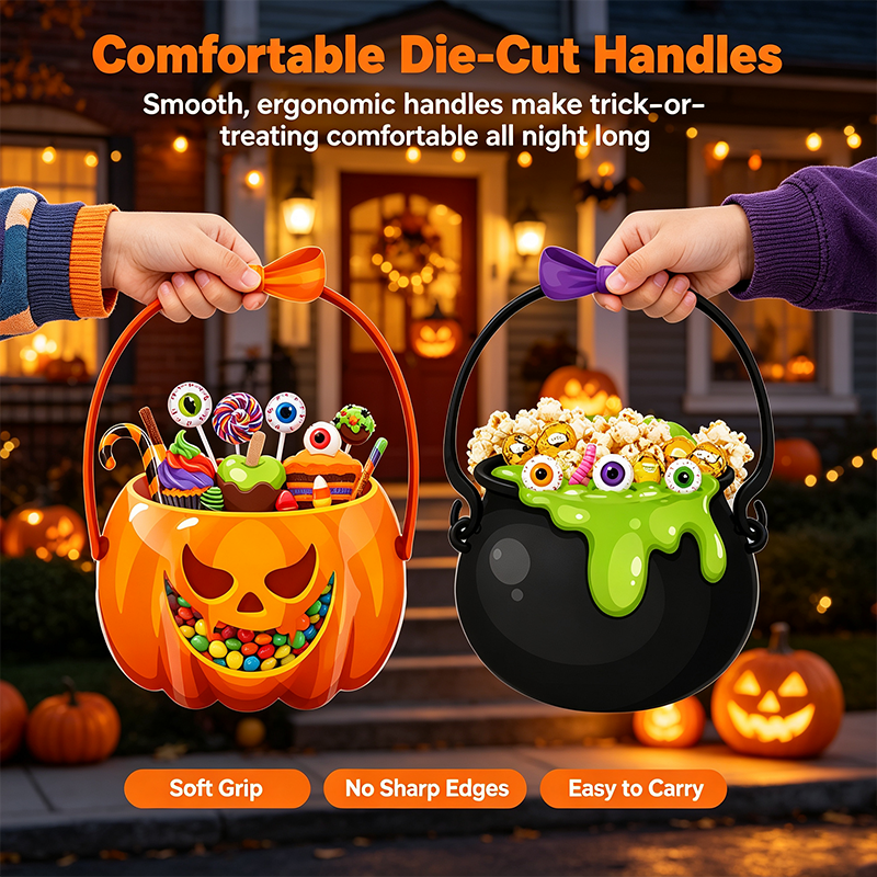 12/24/36/48/60 Pcs Halloween Plastic Goodie Bags, Trick or Treat Candy Bags🎃🍬