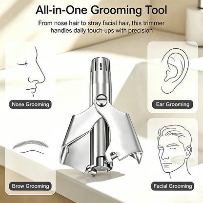 Manual Nose Hair Trimmer,Stainless Steel,Waterproof,No Battery Needed👃🧽