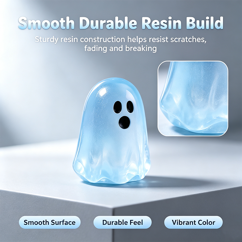 Glow In Dark Cute Ghost Resin Bead Set, Random Pattern Luminous Decorative Charms👻
