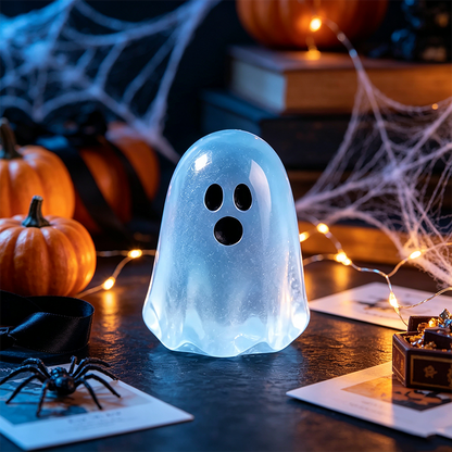Glow In Dark Cute Ghost Resin Bead Set, Random Pattern Luminous Decorative Charms👻