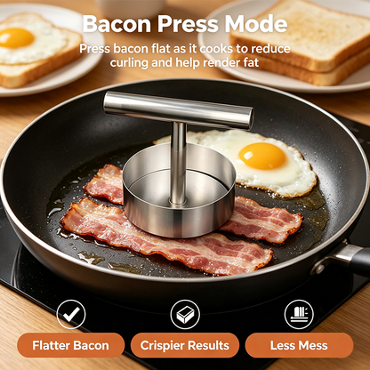 Steak Press Round Patty Mold | Food‑Grade 304 Stainless Steel Burger Patty Maker🍔🔥