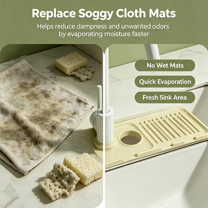 Tap Mat for Kitchen Sink, Splash Guard, Silicone Drying Mat, Quick Drying Stone Sink Tray🪨🌊