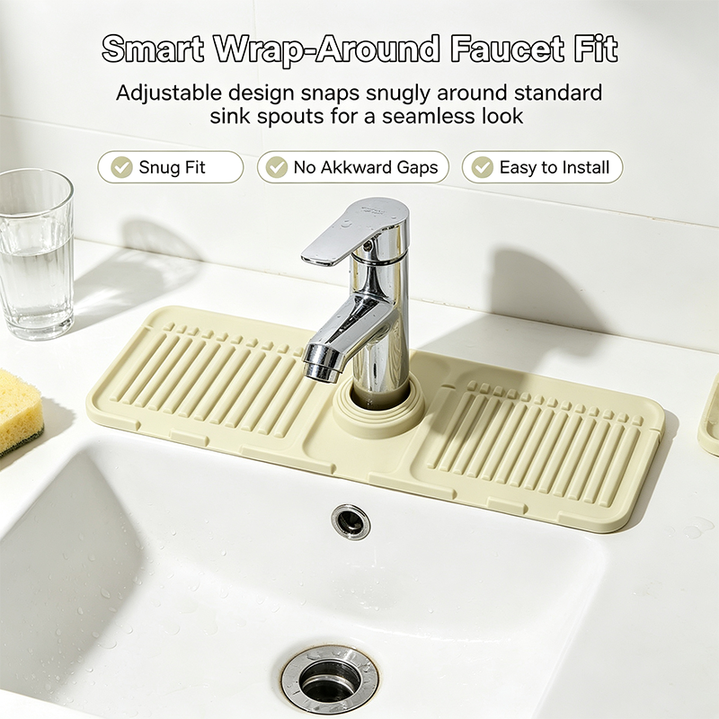 Tap Mat for Kitchen Sink, Splash Guard, Silicone Drying Mat, Quick Drying Stone Sink Tray🪨🌊
