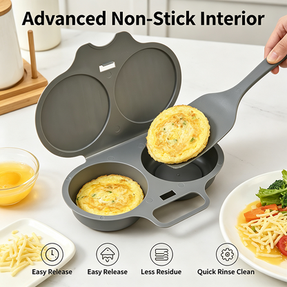 2-Pack Easy-To-Clean Microwave Omelette Maker, Multifunctional Egg Poacher, Non-Stick🍳