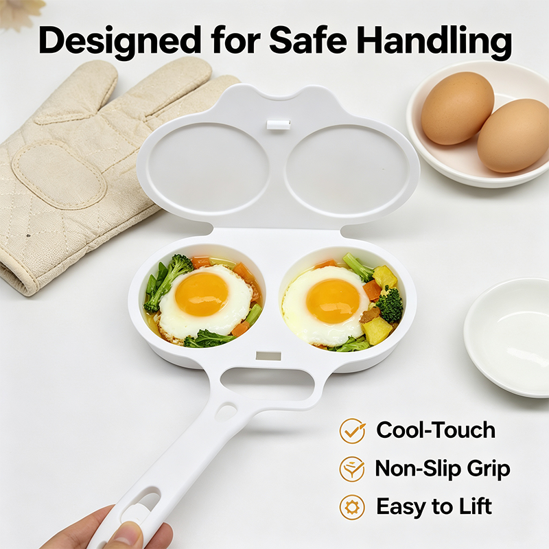 2-Pack Easy-To-Clean Microwave Omelette Maker, Multifunctional Egg Poacher, Non-Stick🍳
