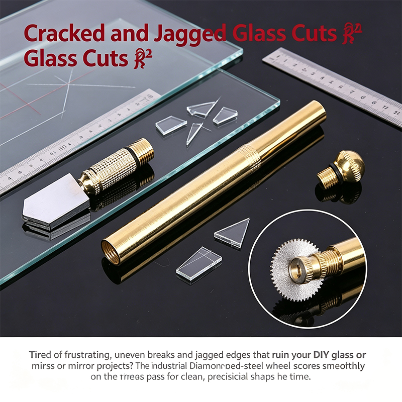 Diamond Head Glass Cutter Tool for 3-15mm Glass & Mirrors, Heavy Duty Steel Blade🛠️